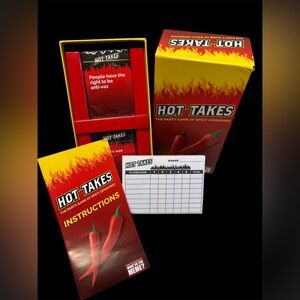 Hot Takes The‎ Party Game Of Spicy Opinions! Brand New But Box  Open Ages  17+
